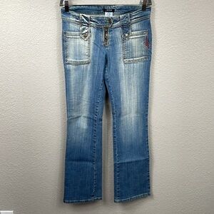 Vintage Morgan de Toi Y2K Low Rise Boot Cut Jeans Banded Waist Sz 42